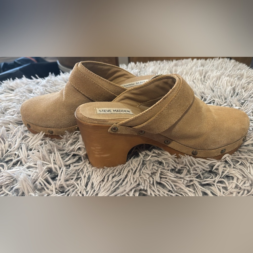 Steve Madden Camel Suede Women's Mules